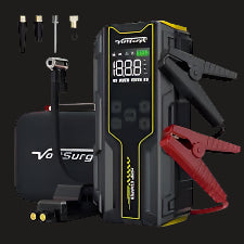 VoltSurge Portable Car Jump Starter, 6000A (up to 10L Diesel or All Gas), 12V Battery with Smart Wires, QC 3.0 Output, LED Flashlight, Long Standby Time